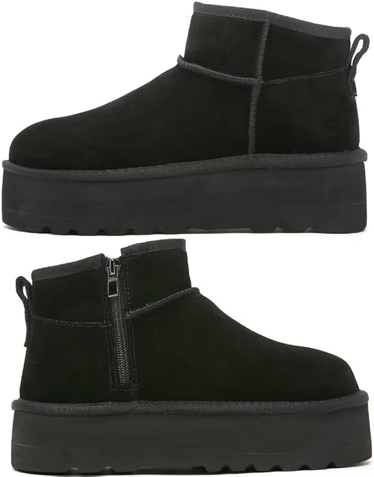 Suede Platform Mini Boots