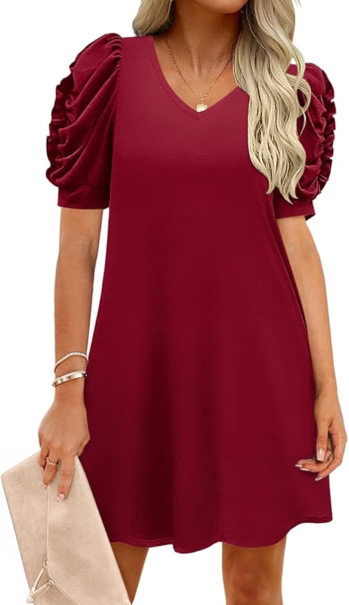 Puff Short Sleeve T Shirt Dress