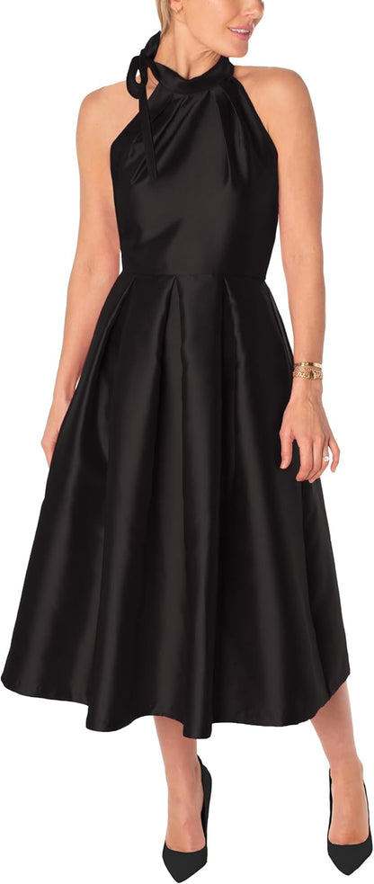 Halter Tie Neck Midi Dress