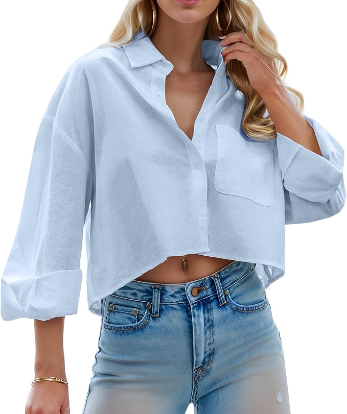 Cropped Button Down Shirt