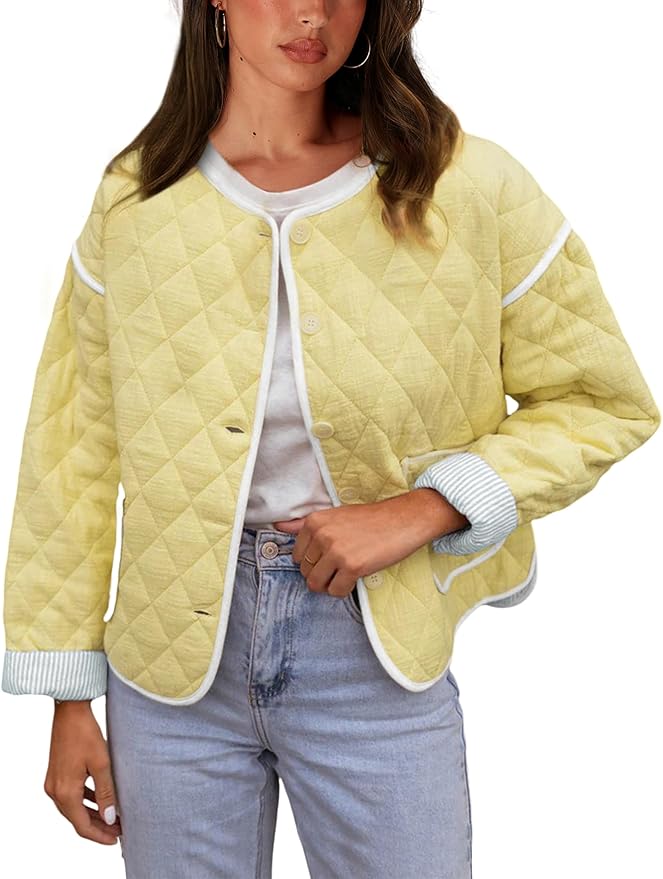 Yellow Quilted Jacket