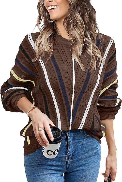 Crochet Striped Sweater