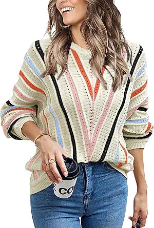 Crochet Striped Sweater