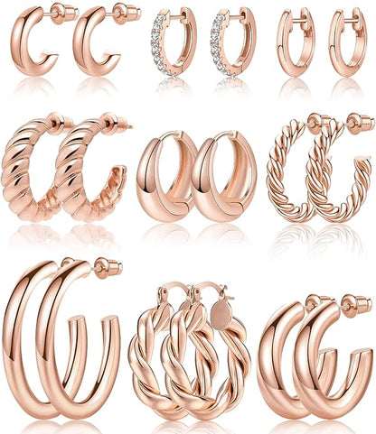 9pair Hoop Earrings