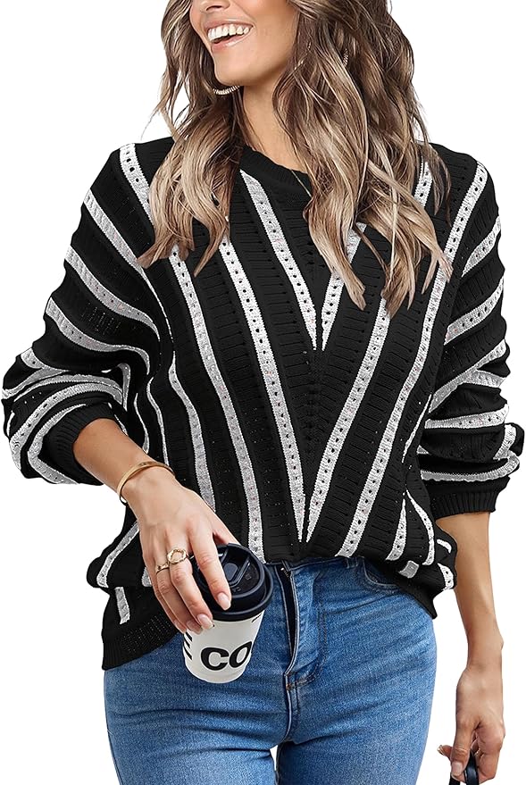 Crochet Striped Sweater