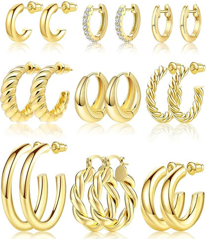 9pair Hoop Earrings